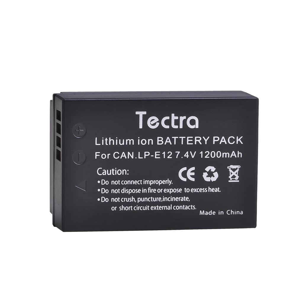 Tectra 1 шт. LP-E12 LP E12 LPE12 литий-ионный аккумулятор + зарядное устройство с ЖК-дисплеем