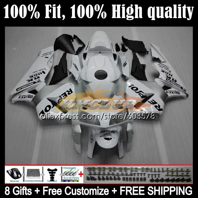 

Injection Body For HONDA CBR600 RR CBR600RR CBR600F5 2005 2006 83CL.11 CBR 600 RR CC 600RR 600F5 F5 05 06 Fairings Repsol white
