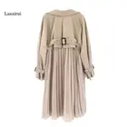 Женское длинное шифоновое Плиссированное пальто, элегантный свободный Тренч большого размера, весна