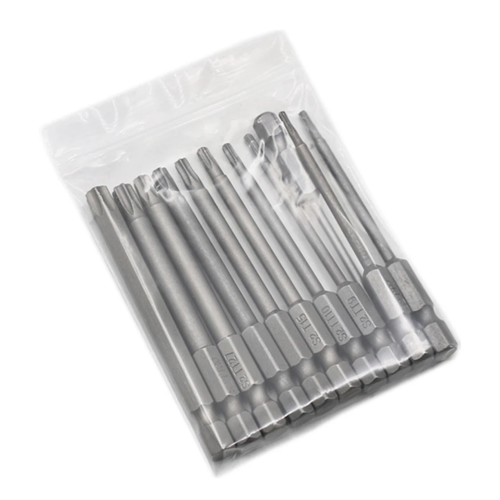 

Set Of 11 S2 Steel 6.35mm Shank Screwdriver Bits Tools 65mm Length