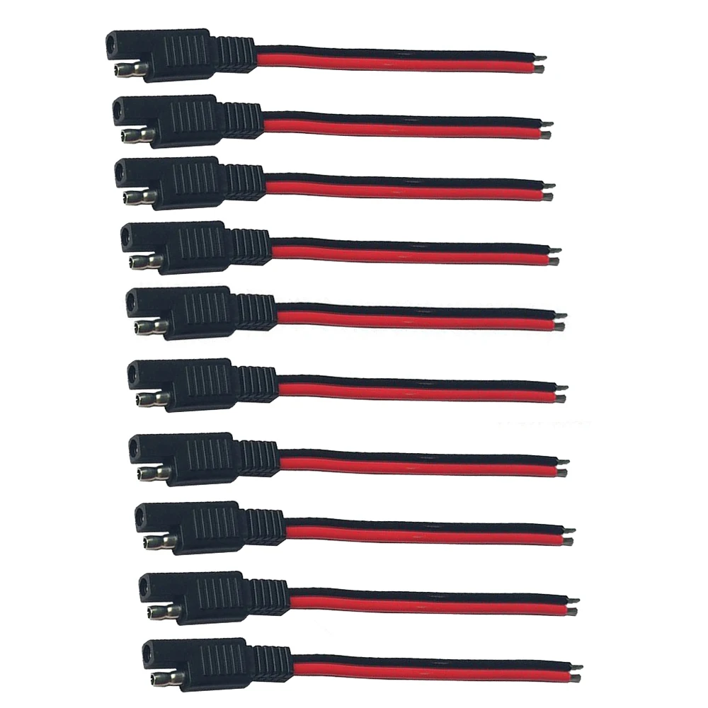 

5PCS 15CM SAE 2 Pin Quick Connector Disconnect Plug 14AWG SAE Extension Cable Wire Harness for Motorcycle Generator Solar Panel