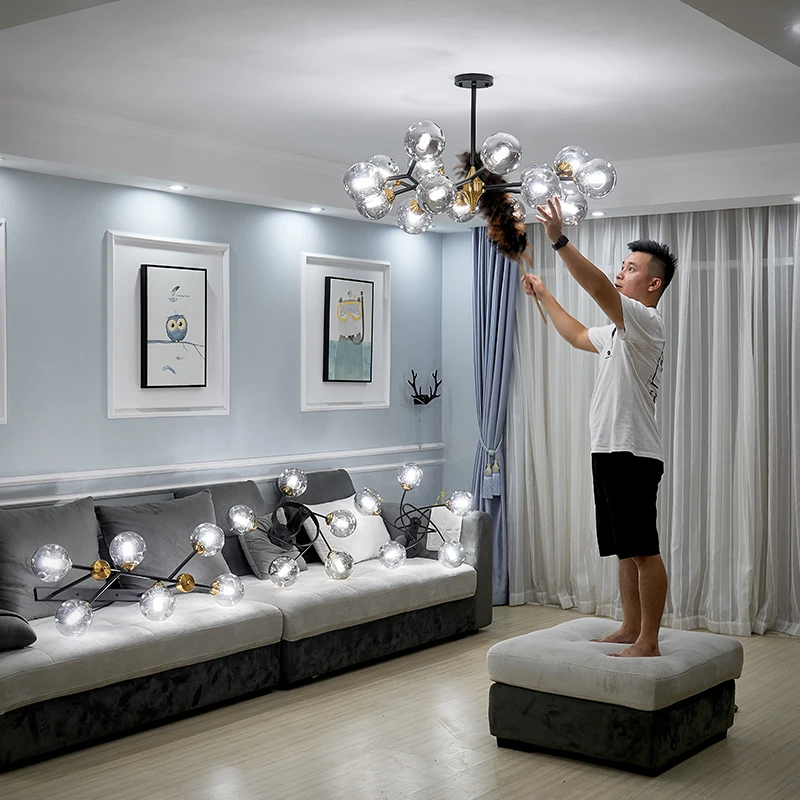 Современная Подвесная лампа светильник с дымчатым серым оттенком освещение для