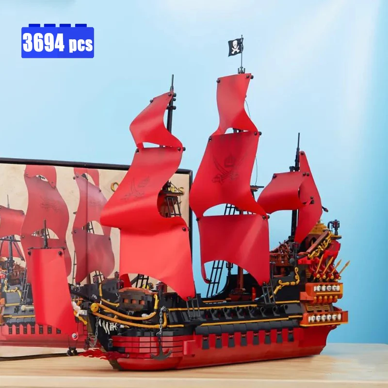 

Classic Movie Building Blocks Pirate Ship Construction Set for Boys MOC Creator Boat Model Bricks Pirat Toys for Children Aldult