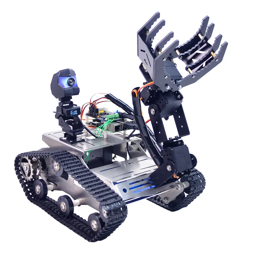 

New Programmable TH WiFi Tank Robot Car Kit With Arm For Raspberry Pi4 (2G) - Standard/Avoidance Version Large Claw