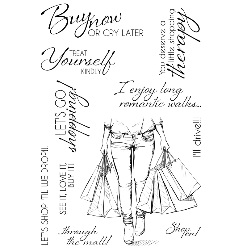 Шопинг терапия прозрачный силиконовый штамп/замазка для &quotсделай сам&quot