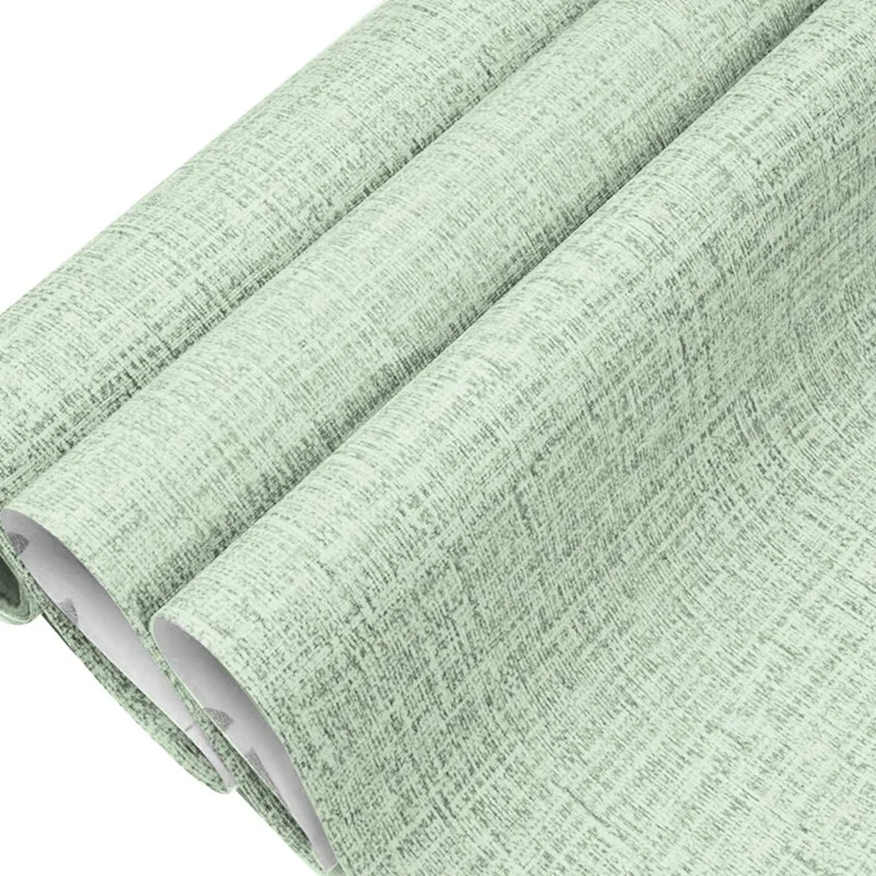 

Faux Wall Paper Self-Adhesive Contact Removable Kitchen Backsplash Wall Door (17.7inch 394 inch,Light Green)
