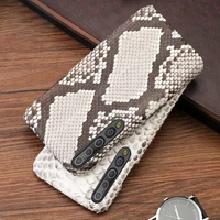 leather phone case for xiaomi redmi note 9s 8 7 k30 mi 9 se 9t 10 lite a3 mix 2s max 3 poco f1 x2 x3 f2 pro natural python skin