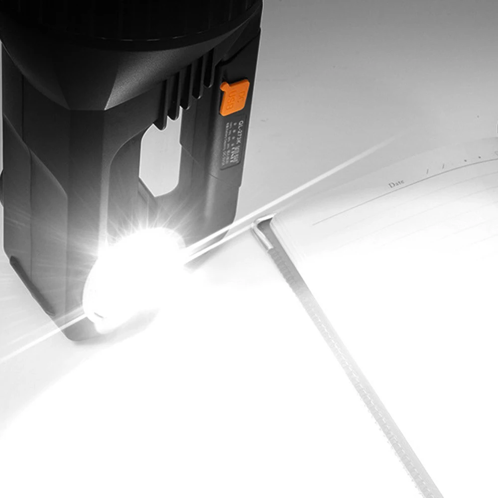 

500W Super bright Powerful USB LED Flashlight Searching Torches Night Light Lamp Hand Camping Lantern Rechargeable Battery Camp