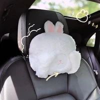 universal cartoons cute shy bunny bear pillow car headrest neck pillow lumbar support back cushion car interior accessories