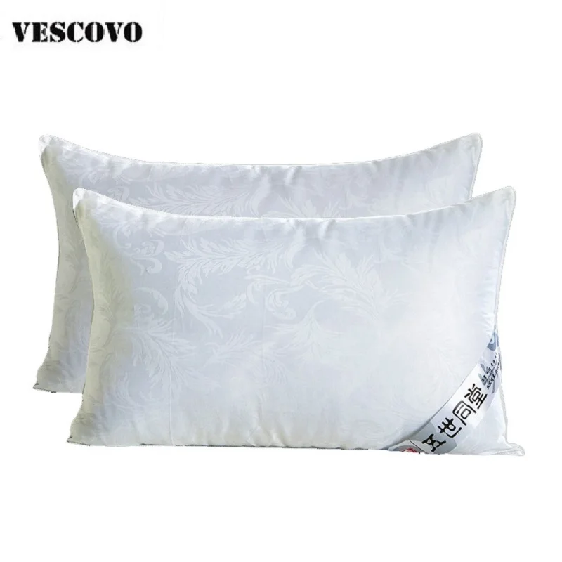 100% шелковое постельное белье/роскошные белые вышитые подушки с натуральной