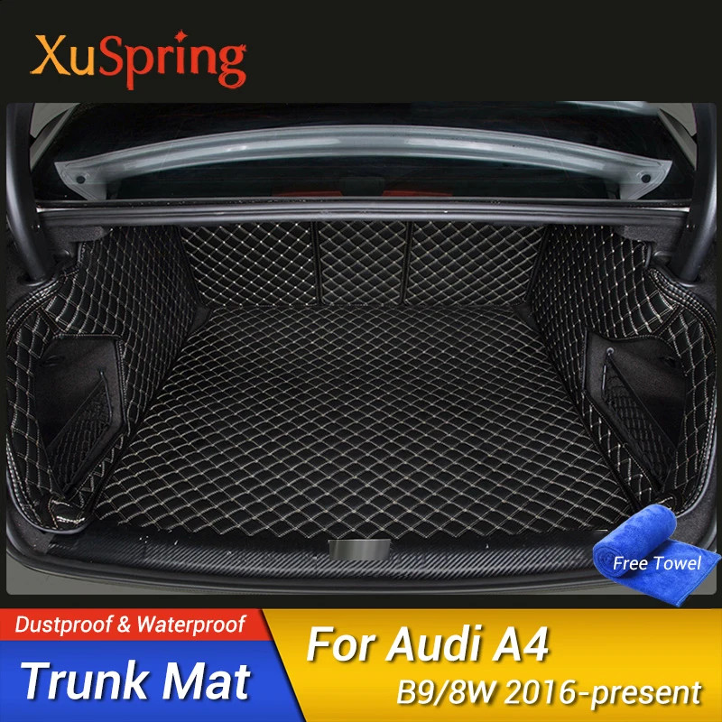 

For 2016-2020 Audi A4 B9 8W 3th Rear Tail Car Trunk Mat Durable Boot Carpets Cargo Liner Cover Protective Car Styling