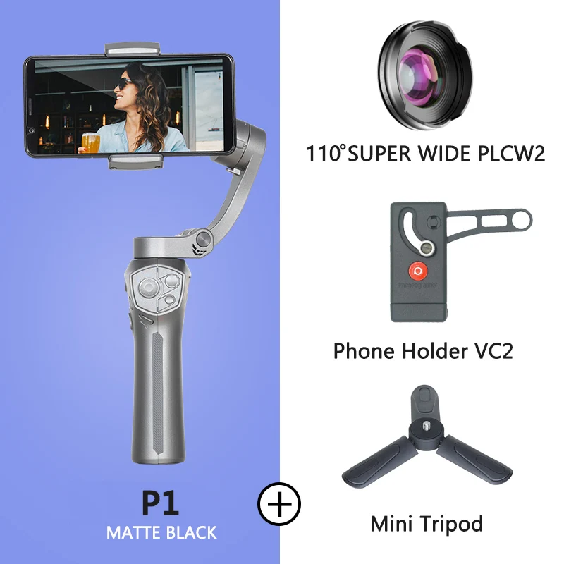 P1 LCW2 VC2 Tripod BENRO P1 3 оси смартфон Gimbals стабилизатор P1 ручной Gimbal стабилизатор для Gopro iPhone huawei XiaoMi - Цвет: P1 LCW2 VC2 Tripod