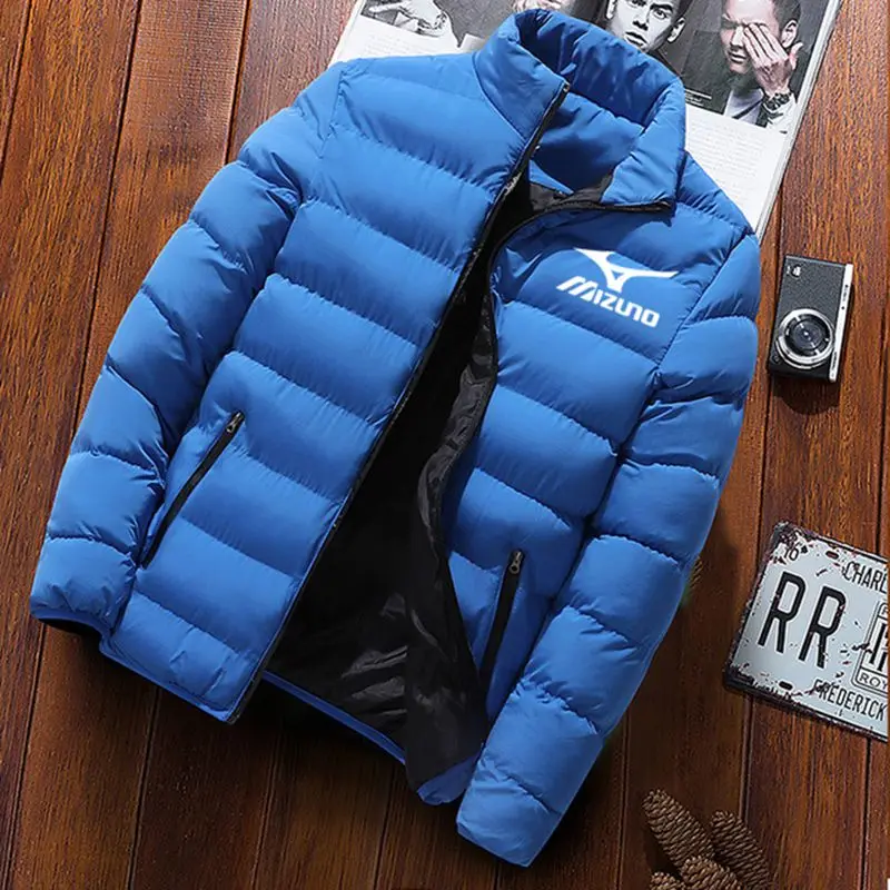 

Men's Winter Jacket Cotton Coat Long Sleeve Baseball Jacket Windbreaker Mizuron Zipper Windbreaker Lined Plush Jacket Men's Coat