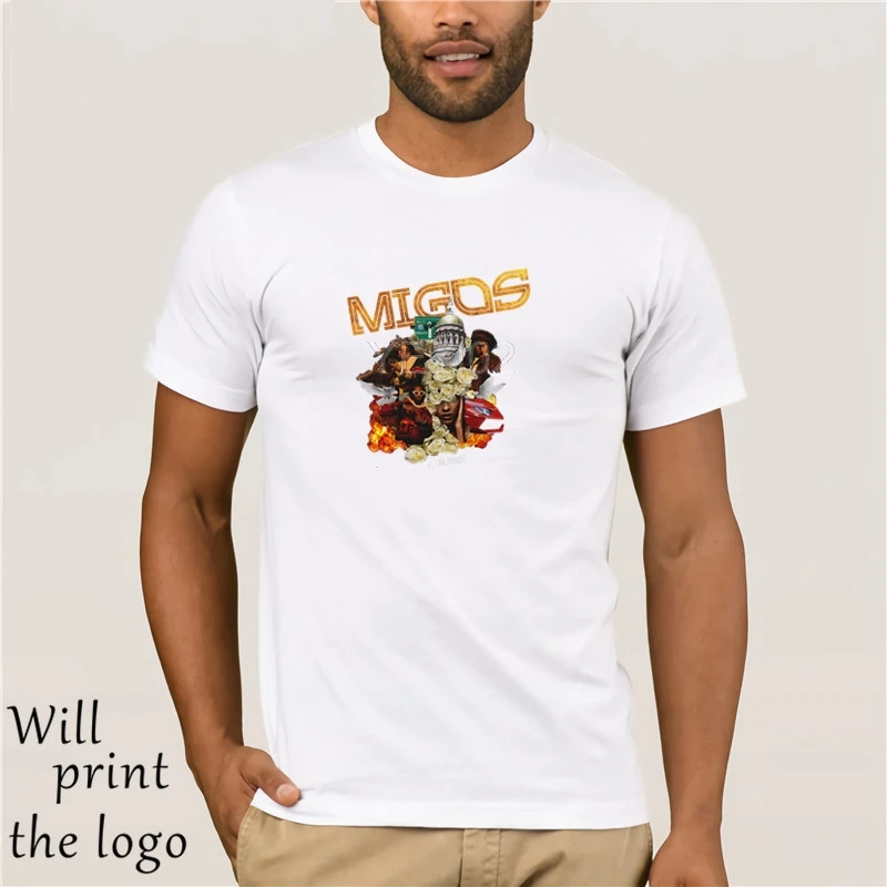 

O-hals Mannelijke Migos Cultuur Tour T-Shirts Klassieke Ontwerp Tee Shirt