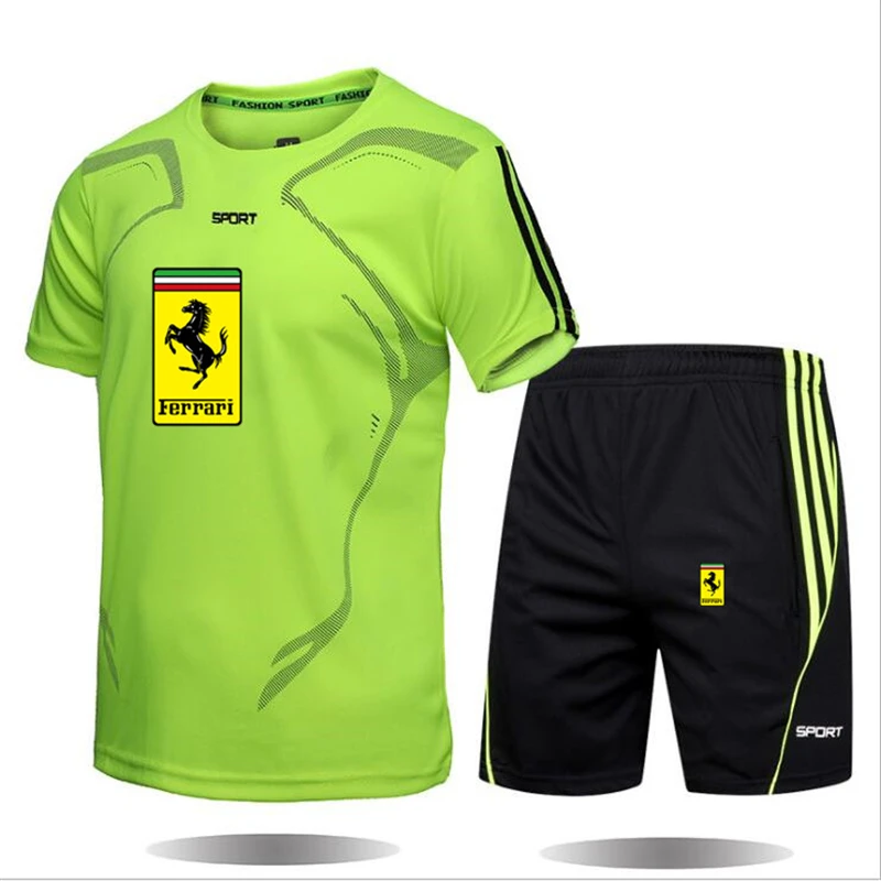 

2021 New Young Breathable Casual men Suit Summer Fitness Quick Drying Climbing Sleeve Sport Set Running Spring man