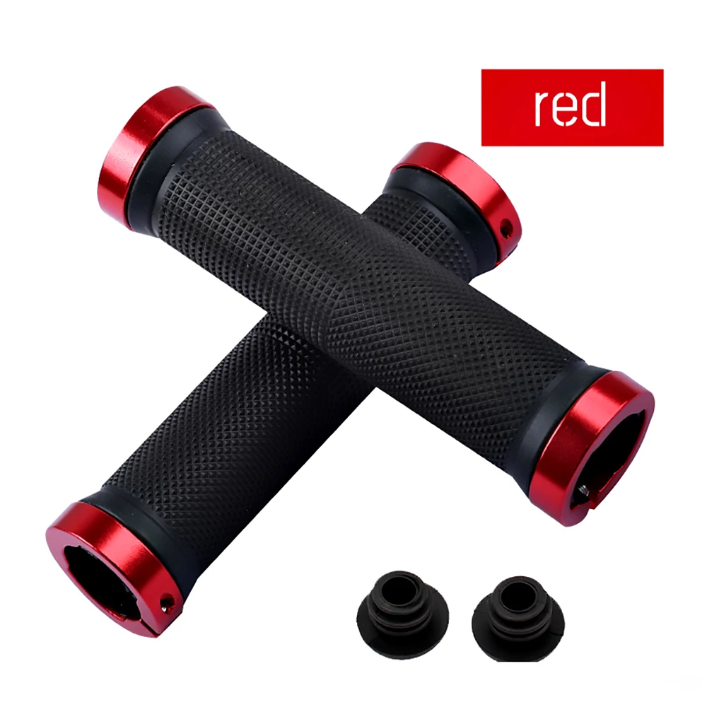 

WEST BIKING Bike Handle Bar Grips Bicycle MTB Road Bar Ends Double Lock Anti-skid Rubber Aluminum Alloy Bike Grips Cycling Parts