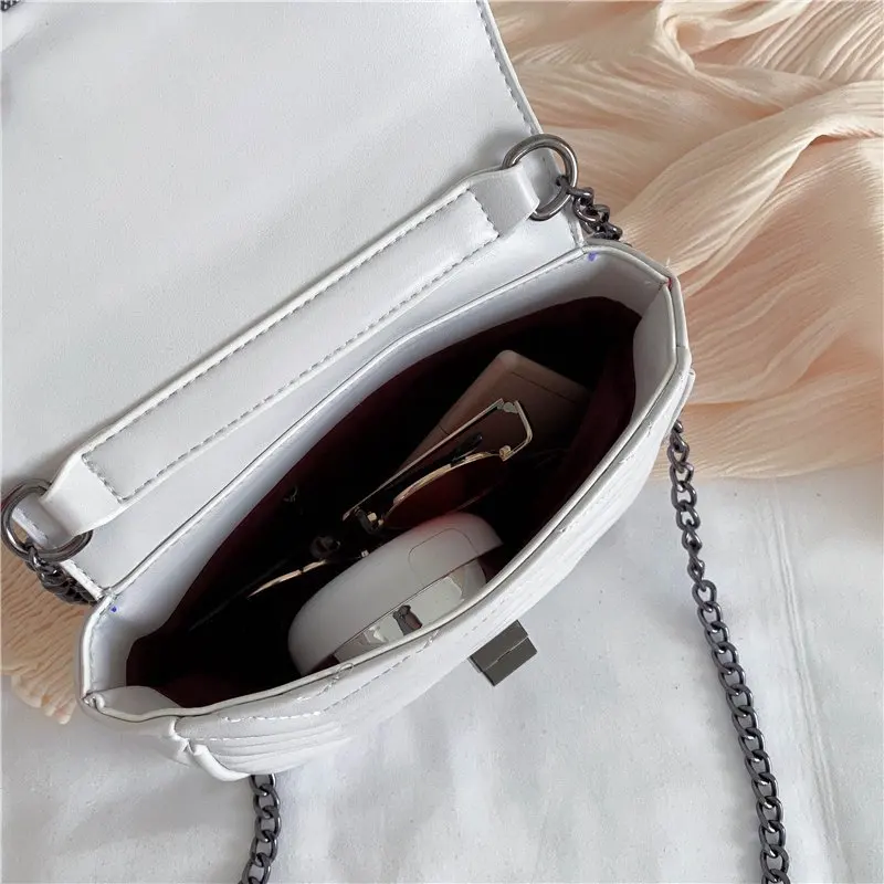 

Brand Designer Striped Women's Messenger Bag Chain Shoulder Bags Female Fashion Flap Small Crossbody Bag Shopping Handbag