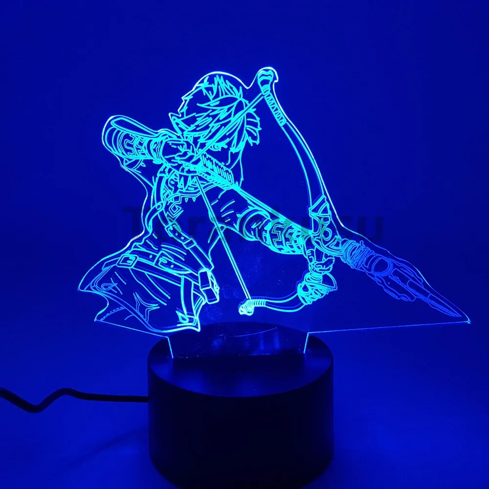 Zelda Anime Figure 3D Toys Night Lights Breath Wild Model Doll Action Figurals Brinquedos Link Zelda Desk Led Juguetes Link Doll