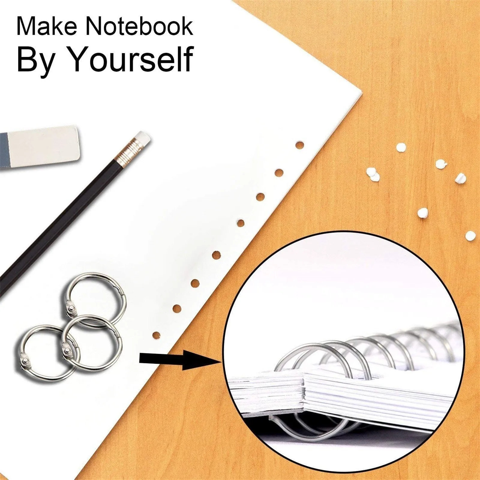 High Quality 30Pcs Metal Ring Binder 15 - 80mm DIY Albums Loose-leaf Book Hoops Opening Office Binding Supplie Photo Album | Дом и сад