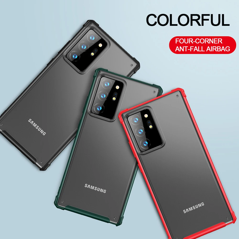 

For Samsung Galaxy Note 20 10 Ultra Plus Case Frosted Transparent Shockproof Back Cover For Samsung S21 S20 Ultra S10 Plus Case