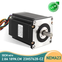 5pcs 270oz in 57x76mm 2 8a 189n cm nema 23 stepper motor 23hs7628 cz stepping motor outlet at the bottom of magnetic hole for 3d