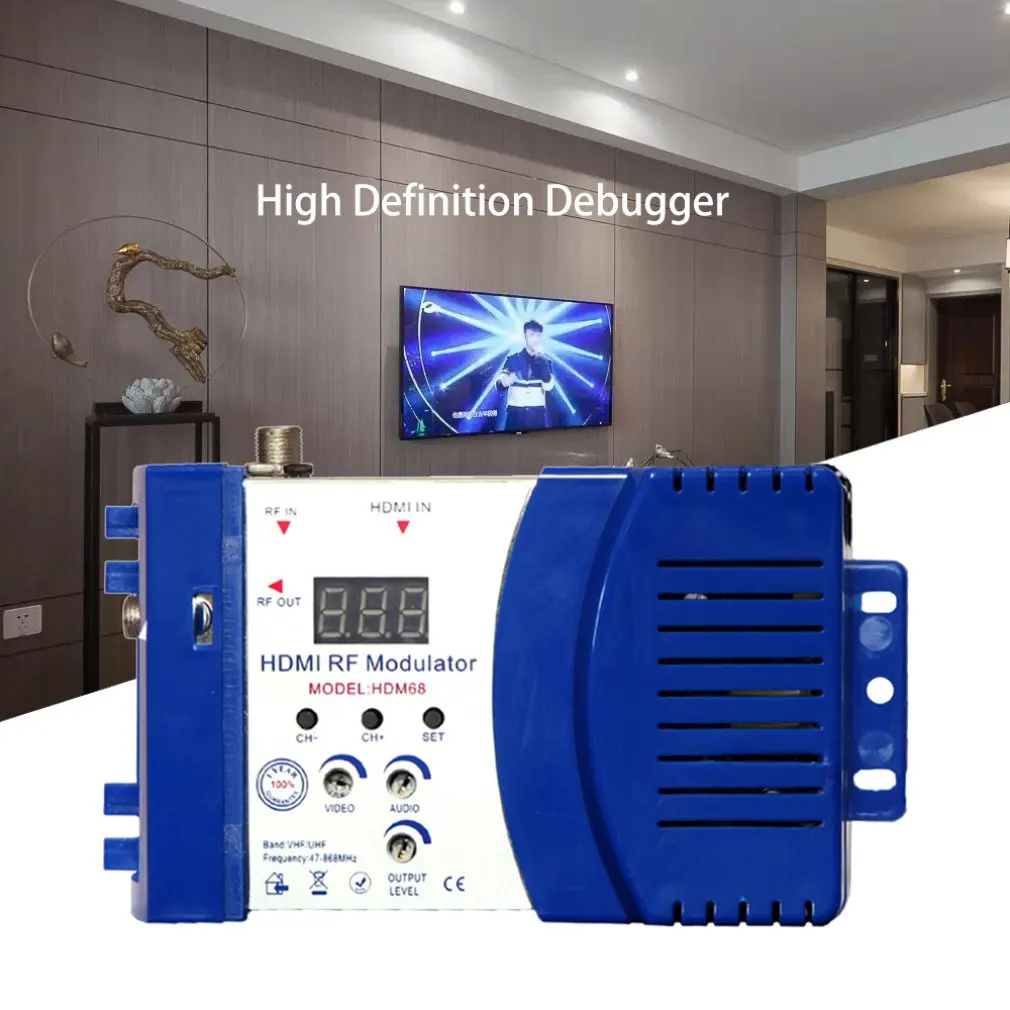 HDM68 модулятор цифровой RF HDMI AV в конвертер VHF UHF PAL/NTSC Стандартный Портативный для AU