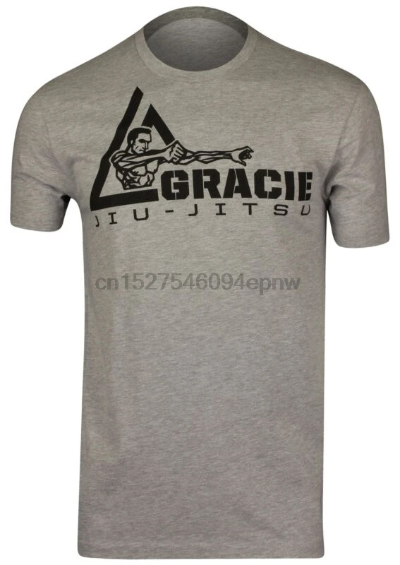 Gracie Jiu Jitsu Мужская боец футболка БЖЖ СЕРЫЙ вереск| |