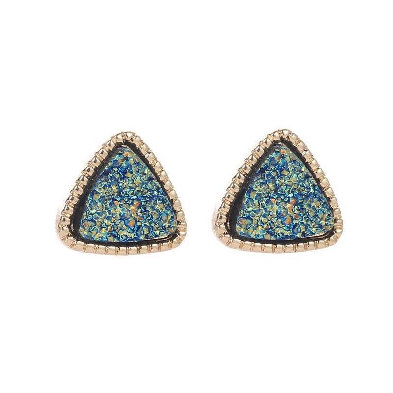 

Luokey Female Small Korean Style Stud Earrings Simple Tiny Triangle Frosted Crystal Earrings For Women Minimalist Brinco Jewelry