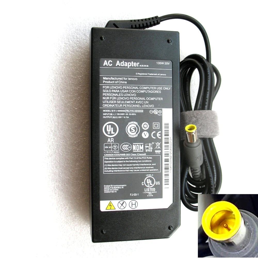 Подходит для Lenovo W510 T520 20V 6.75A адаптер переменного тока 45N0058 45N0059 | Компьютеры и офис