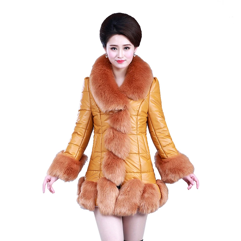 

Autumn winter Parker fur women's new 2020 fur one female medium long fox fur grass coats female imitation fur thick cotton coat