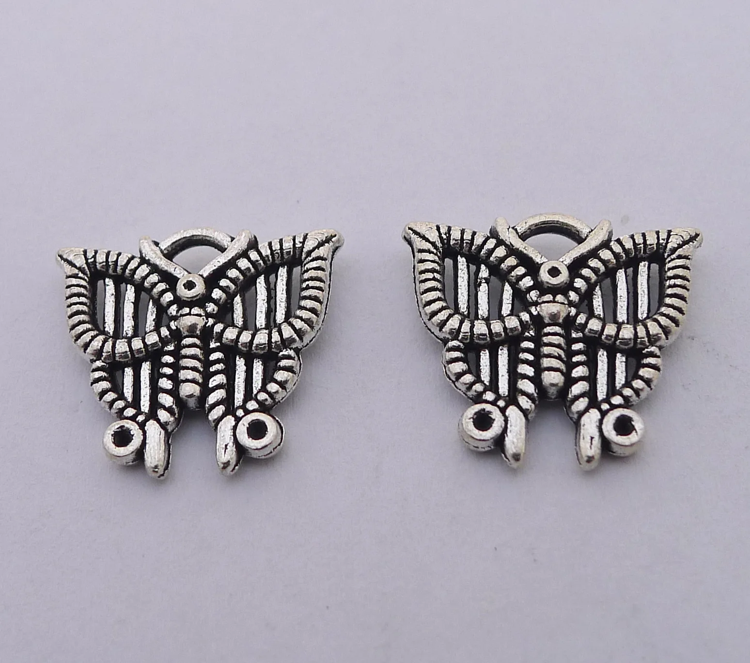 

Charm for making jewelry 10pcs 16x14mm antique silver color Butterfly charms