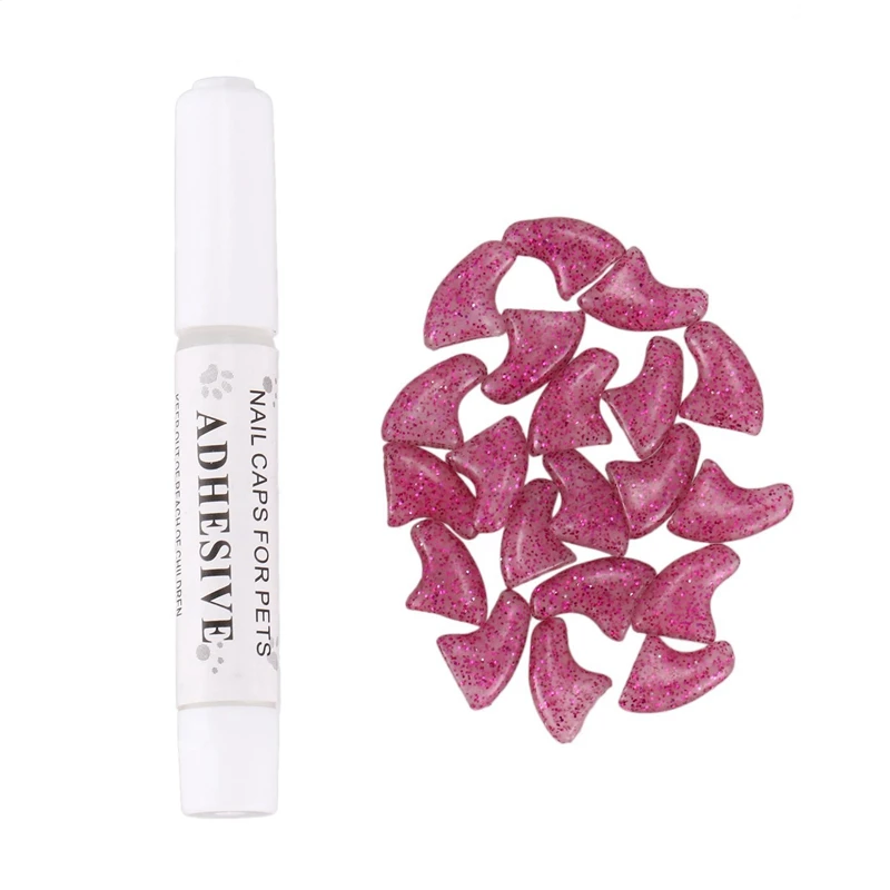 40 шт. мягкие колпачки для ногтей кошек домашних животных лапы с контролем + клей