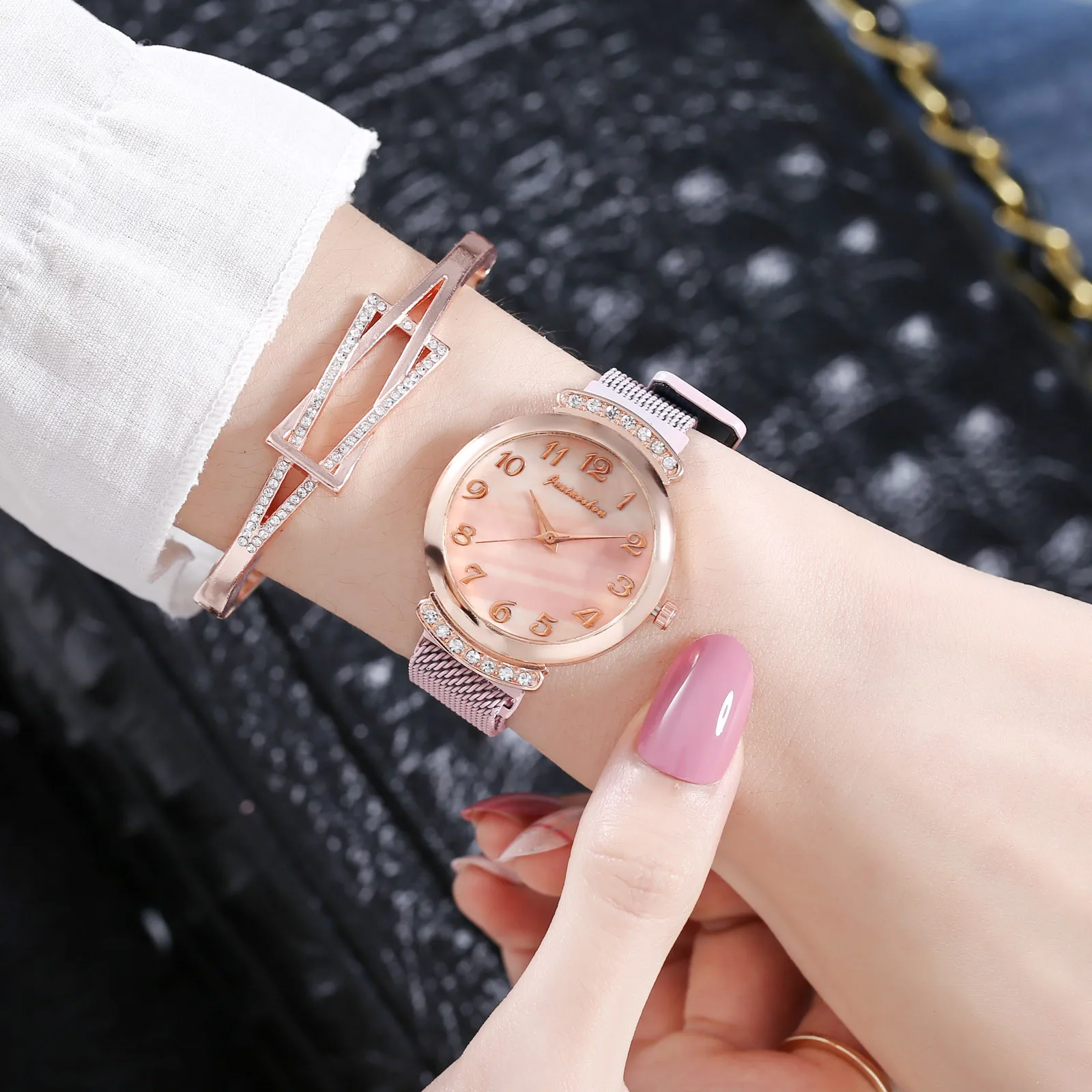 

Women Mesh Luxury Watches Fashion Clock Stainless Steel Casual Wrist Crystal Jewelry Diamond Dial Watch Relojes Para Mujer Часы