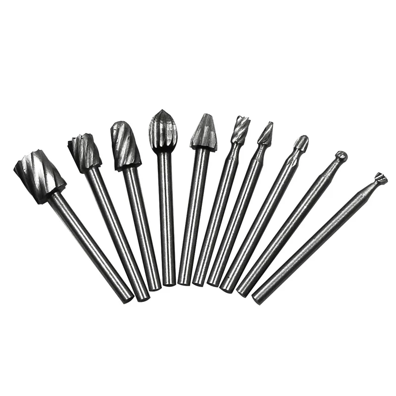 10pcs 3mm 3 мм 6 мм держатель инструмента вращающийся процесс файла высококачественный роторный файл деревообрабатывающий бит шлифовальный деревообрабатывающий инструмент - Color: 10pcs 3mm
