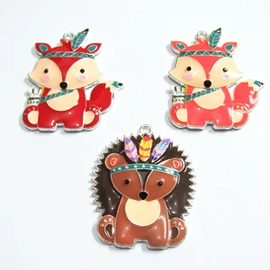 Оптовая продажа, подвески в виде животных, верблюд, лисы, Ежика для модного детского ожерелья