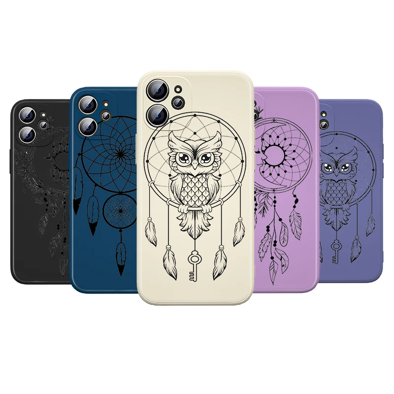 

Dream Catcher Owl For Apple iPhone 13 12 Mini 11 Pro XS MAX XR X 8 7 6S SE Plus Liquid Silicone Soft Phone Case