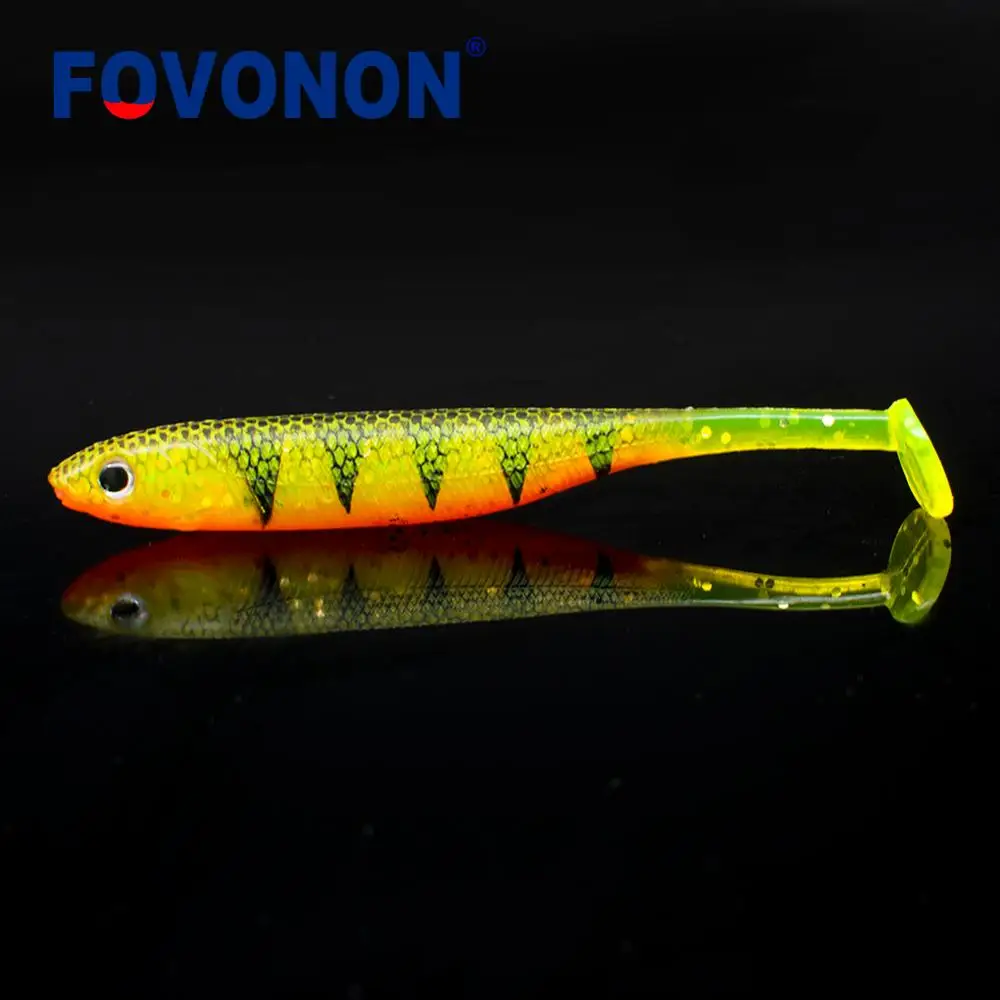 Мягкая рыболовная приманка FOVONON 4 шт./лот 10 см 5 г искусственная Seabass силиконовая