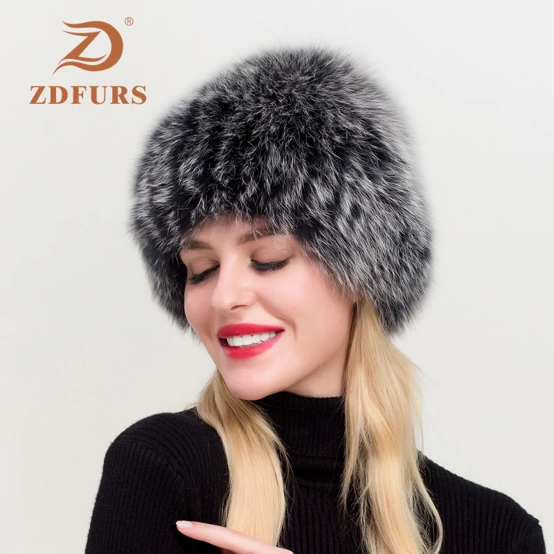 Женская зимняя шапка ZDFURS * из натурального Лисьего меха эластичная теплая мягкая