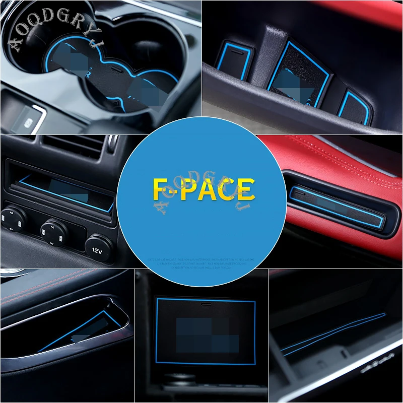 Автомобильный стильный затворный слот подкладка для Jaguar F PACE 2016 2020 коврик