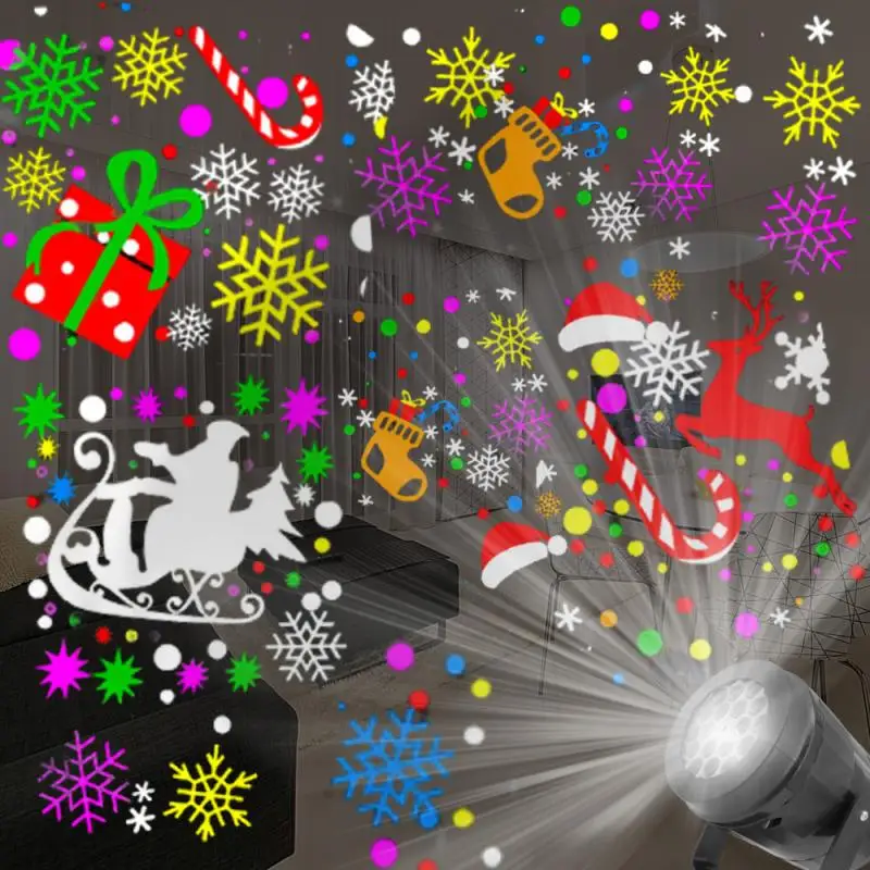 New Christmas Holographic Projector 16 Picture Party Santa Claus Projection Lamp Window Movie Dropship | Лампы и освещение