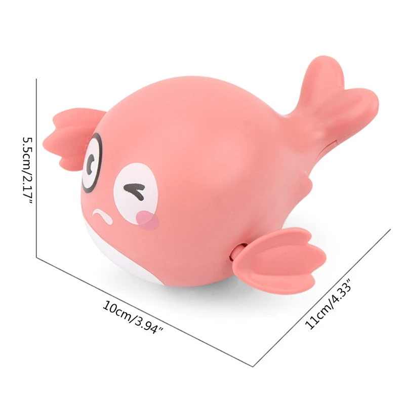 1Pcs Cute Bathe Little Clockwork Whale, Swimming Wind Up Whale for Toddlers Babies Bathing, Blue/Cyan-blue/Pink