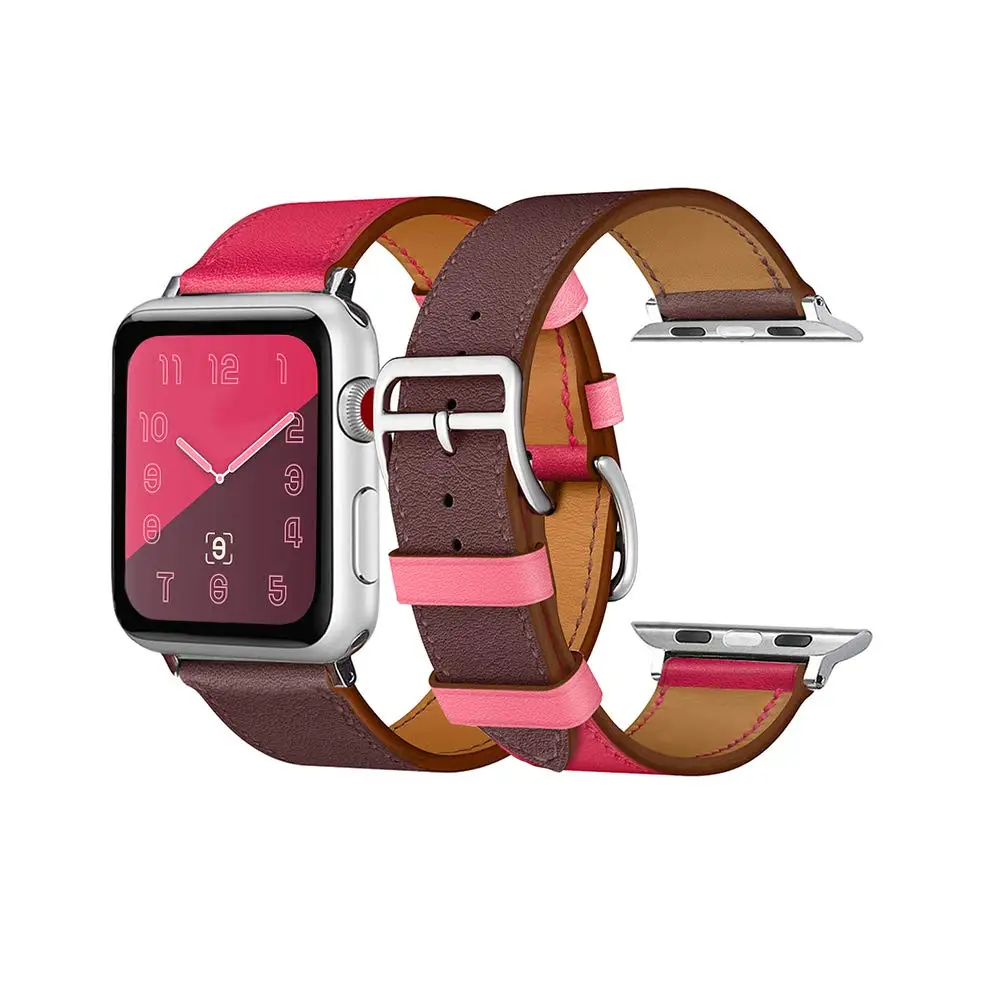 Ремешок спортивный из натуральной кожи для apple watch band 4 40 мм 44 браслет iwatch 42/38 Series 1 2