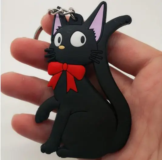 3 Аниме Kiki's услуги Kiki ПВХ брелок животных мультфильм Черный кот брелоки cos игрушки сувенир малыш llavero hombre брелок - Цвет: 3