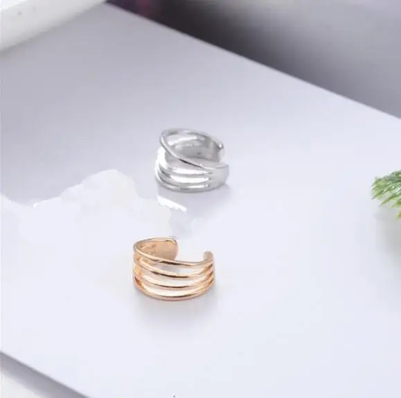 Европа и США простые серьги дикая линия зажим для на Хрящ уха четырехслойные