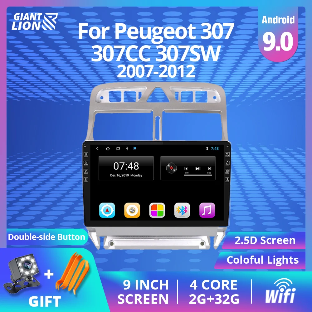 2din Android 9 0 автомобильное радио для Peugeot 307 307CC 307SW 2007 2012 Мультимедиа Видео плеер Gps