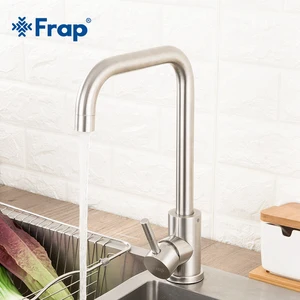 frap stainless steel kitchen faucet brushed process swivel basin faucet 360 degree rotation hot cold water mixers tap y401078 free global shipping