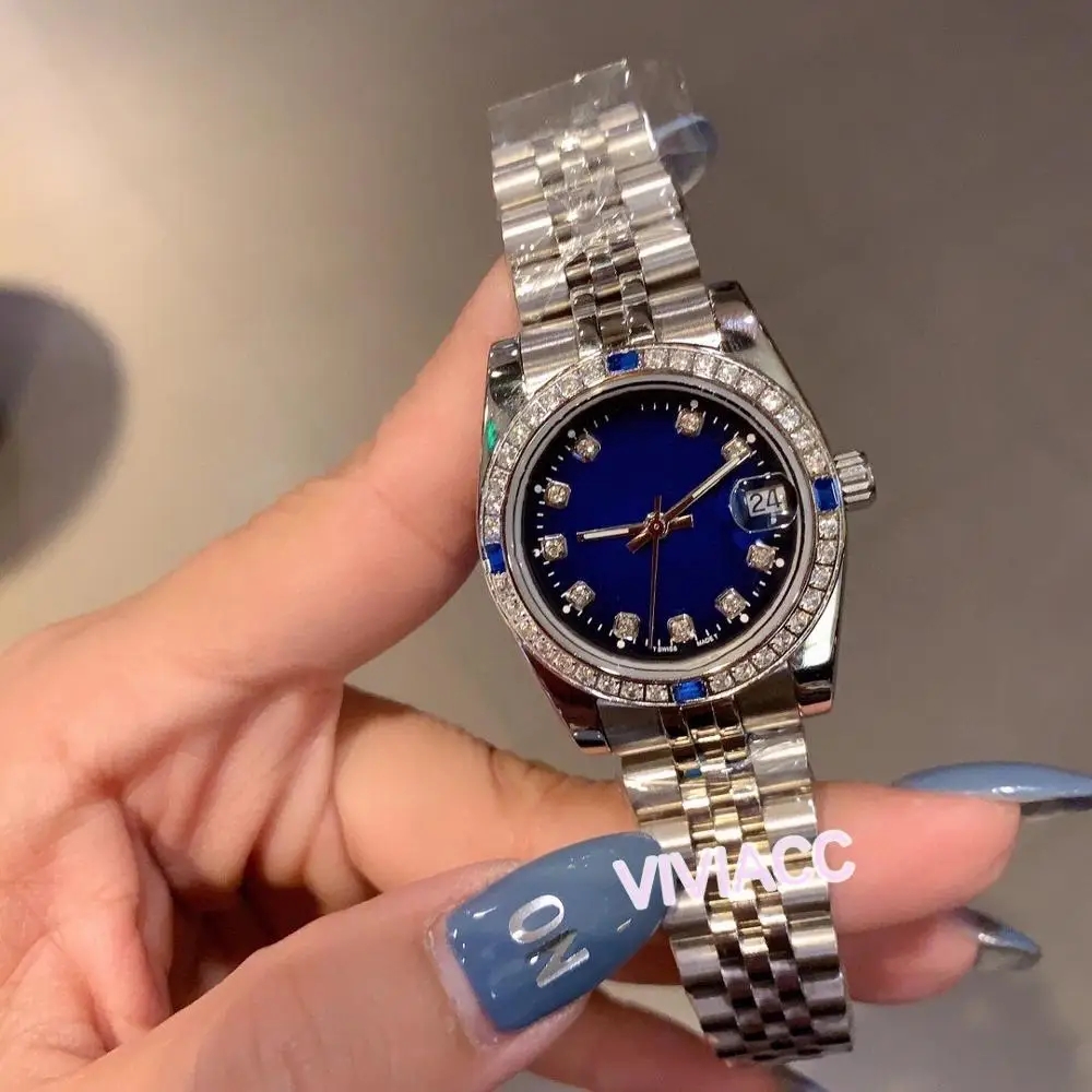 Часы женские кварцевые с календарём 31 мм ААА из нержавеющей стали|Часы для