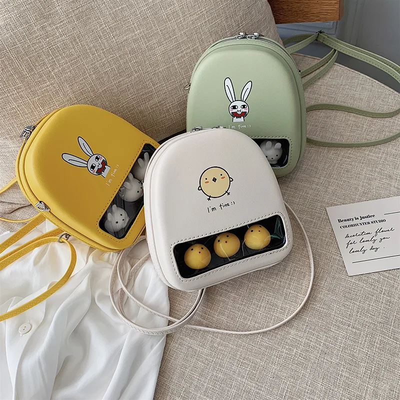 Милая желтая утка прозрачный Ita Bookbags женские рюкзаки с мультяшным принтом женские Мини кожаные школьные сумки для девочек Pu Back Packs горячая распродажа