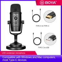 boya by pm500 usb microphone compatible with computers usb port and type c smartphone for podcasting video conference calls