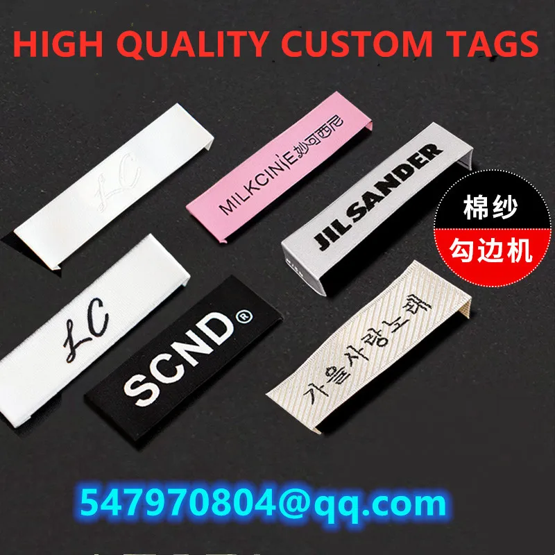Индивидуальный дизайн одноцветная печать натуральные белые хлопковые этикетки